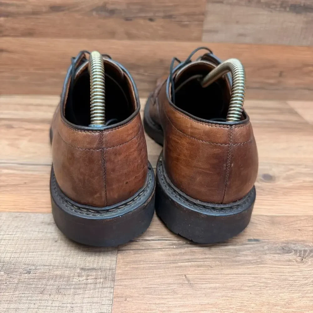 Allen Edmonds size 9D Mapleton Brown Bicycle Toe Oxford Dress Shoes